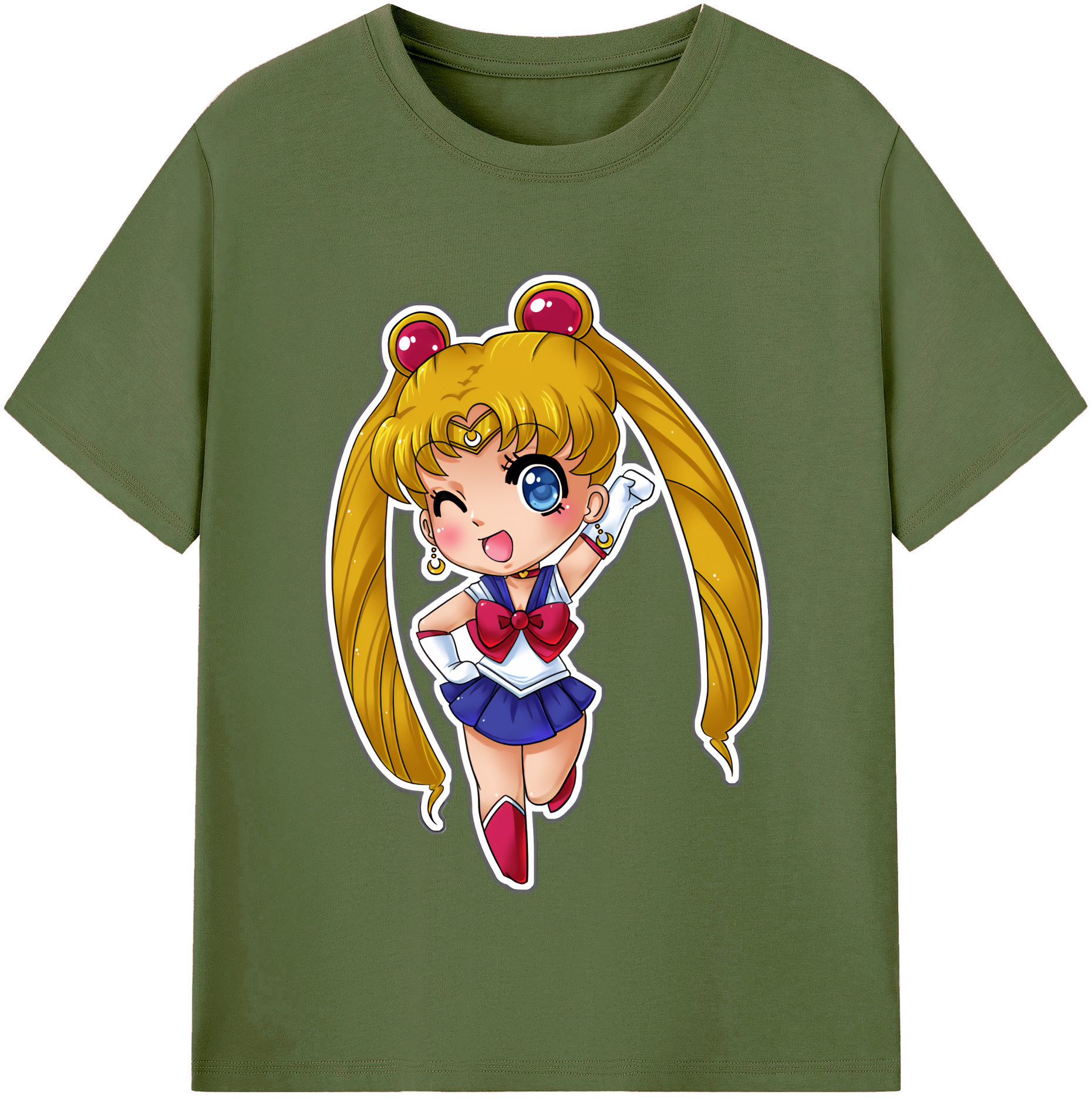 （画像用） 美少女戦士セーラームーン 月野 うさぎ つきの うさぎ Sailor Moon Tsukino Usagi 綿100％半袖Tシャツ（フロントプリント）